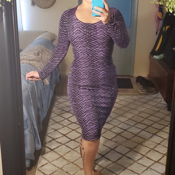 Vixen by Micheline Pitt Dresses & Skirts - Vixen Micheline Pitt L purple zebra dress